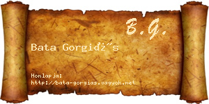 Bata Gorgiás névjegykártya